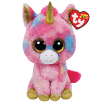 TY BEANIE BOOS FANTASIA MULTICOLORED UNICORN MEDIUM