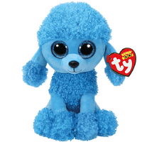 TY BEANIE BOOS MANDY BLUE POODLE MEDIUM