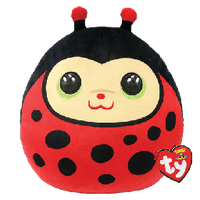 TY SQUISHY BEANIES IZZY LADY BUG 25CM SQUISH PLUSH