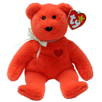 TY BEANIE BABIES VALENTINO II BEAR WITH HEART REGULAR PLUSH