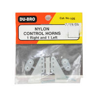 DU-BRO 105 NYLON CONTROL HORNS LEFT AND RIGHT SUITS 40 - 60 SIZE