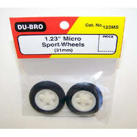 DU-BRO 123MS - 1.23 INCH  MICRO SPORTS WHEEL (31MM) 2 PIECES