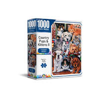 CROWN 018402 RADIANT SERIES COUNTRY PUPS AND KITTENS II 1000PC JIGSAW PUZZLE