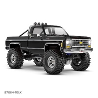 TRAXXAS 97064-1 TRX4-M 1/18 SCALE AND TRAIL CRAWLER CHEVROLET K10 HIGH TRAIL EDITION BLACK REMOTE CONTROL CAR READY TO RUN WITH BATTERY AND CHARGER