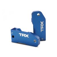 TRAXXAS 3632A CASTER BLOCKS FRONT LEFT AND RIGHT BLUE ANODIZED WITH SUSPENSION SCREW PINS