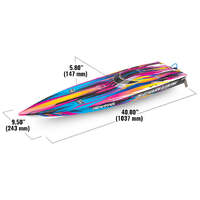 TRAXXAS 57076-4 SPARTAN BRUSHLESS 36 INCH TRAXXAS STABILITY SYSTEM TQI 80KM BOAT PINK BATTERY AND CHARGER SOLD SEPARATELY