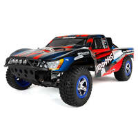 TRAXXAS 58034-61 SLASH RED/BLUE BRUSHED 2WD SHORT COURSE READY TO RUN RC CAR WITH LED LIGHTS