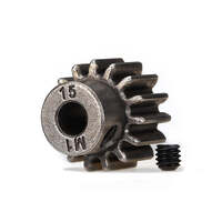 TRAXXAS 6487X 15-T PINION GEAR 1.0 METRIC PITCH FITS 5MM SHAFT SET SCREW FOR USE ONLY WITH STEEL SPUR GEARS