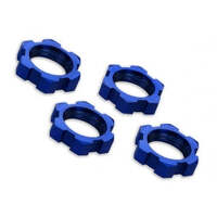 TRAXXAS 7758 WHEEL NUTS SPLINED 17MM SERRATED 4 PACK BLUE ANODIZED TO FIT XMAXX AND E-REVO VXL