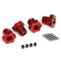 TRAXXAS 8654R WHEEL HUBS, SPLINED 17MM RED ANODIZED TO FIT MAXX AND E-REVO VXL