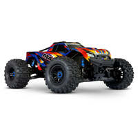 TRAXXAS 89086-4 MAXX 4S BRUSHLESS V2 4WD YELLOW AND RED 1/10 SCALE MONSTER TRUCK WITH WIDEMAXX - BATTERIES AND CHARGER NOT INCLUDED