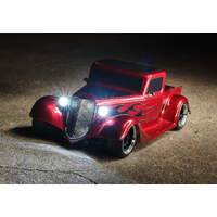 TRAXXAS 93044-4 FACTORY FIVE 1935 4TECH 3 HOT ROD TRUCK - RED WITH LIGHTS REQUIRES BATTERY AND CHARGER