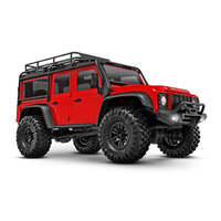 TRAXXAS 97054-1 TRX4M 1/18 SCALE AND TRAIL CRAWLER LAND ROVER DEFENDER RED REMOTE CONTROL CAR READY TO RUN WITH BATTERY AND CHARGER