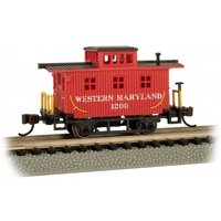 BACHMANN 15755 WESTERN MARYLAND #1200 OLD TIME BOBBER CABOOSE N SCALE MODEL TRAIN ROLLING STOCK