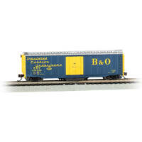 BACHMANN 16368 BALTIMORE AND OHIO 50 FOOT INSULATED BOX CAR N SCALE MODEL TAIN ROLLING STOCK WITH TRACK CLEANER PAD