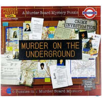 UNIVERSITY GAMES MURDER MYSTERY PARTY CASE FILES PUZZLES - MURDER ON THE UNDERGROUND - A MURDER BOARD MYSTERY PUZZLE