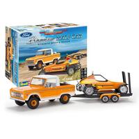 REVELL 85-7228 FORD BRONCO HALF CAB WITH DUNE BUGGY AND TRAILER 1/25 SCALE PLASTIC MODEL SET