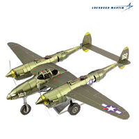 METAL EARTH ICX143 AIRCRAFT LOCKHEED P-38 LIGHTNING FIGHTER 3D METAL MODEL KIT