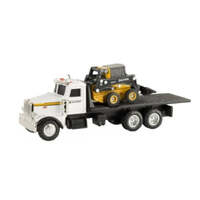 JOHN DEERE 1:64 320E SKID STEER LOADER WITH PETERBILT MODEL 367 TRUCK DIECAST