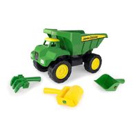 JOHN DEERE BIG SCOOP DUMP TRUCK WITH SAND TOOLS 38CM