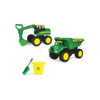 TOMY JOHN DEERE BIG SCOOP DUMP TRUCK AND EXCAVATOR 38CM GREEN AND YELLOW 2 PK