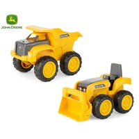 TOMY JOHN DEERE CONSTRUCTION DUMP TRUCK AND TRACTOR 15CM 2PK