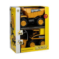 TOMY JOHN DEERE BIG SCOOP DUMP TRUCK AND EXCAVATOR 38CM YELLOW AND BLACK 2 PK