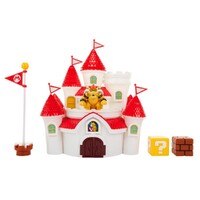 WORLD OF NINTENDO 58541 SUPER MARIO MUSHROOM KINGDOM CASTLE PLAYSET 2.5" BOWSER AND REUSABLE WALL POSTER INCLUDED