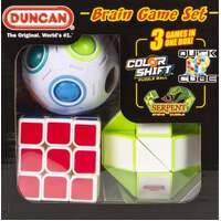 DUNCAN BRAIN GAME COMBO SET - QUICK CUBE - COLOUR SHIFT PUZZLE BALL AND SERPENT SNAKE PUZZLE 3 GAMES IN ONE