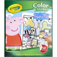 CRAYOLA COLOUR AND STICKER BOOK - PEPPA PIG 32PG