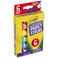 CRAYOLA WASHABLE PAINT STICKS 6PK