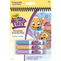 CRAYOLA COLOUR AND ERASE REUSABLE ACTIVITY PAD - UNDER THE SEA