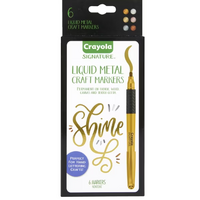 CRAYOLA SIGNATURE 6 LIQUID METAL CRAFT MARKERS