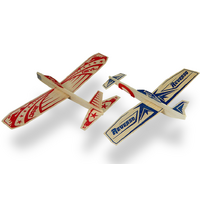 GUILLOWS SUPER HERO TWIN PACK BALSA WOOD GLIDERS REVERSO AND DAREDEVIL