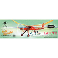 GUILLOWS LANCER FLYING AIRPLANE MODEL BALSA WOOD CONSTRUCTION KIT RUBBER POWER 24INCH WING SPAN