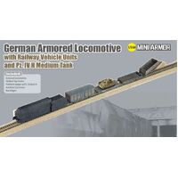 DRAGON 14152 GERMAN ARMORED LOCOMOTIVE WITH RAILWAY VEHICLE UNITS 1/144 SCALE PLASTIC MODEL KIT