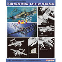 DRAGON 5122 P61A BLACK WIDOW / P61B LADY OF THE DARK PLASTIC MODEL KIT