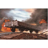 DRAGON 6085 GERMAN RAILWAY FLATBED TYP OMMR 2 AXLE WITH MG CREW