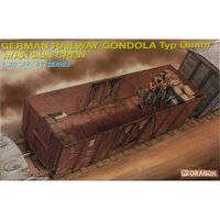 DRAGON 6086 GERMAN RAILWAY GONDOLA TYP OMMR WITH GUN CREW 1/35 SCALE PLASTIC MODEL KIT