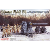 DRAGON 6260 1/35 88MM FLAK 36 WITH FLAK ARTILLERY CREW PLASTIC MODEL KIT