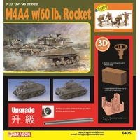 DRAGON 6405 M4A4 WITH 60 POUND ROCKET 1/35 SCALE PLASTIC MODEL KIT TANK