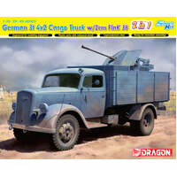 DRAGON 6828 GERMAN 3T 4X2 CARGO TRUCK WITH 2CM FLAK (SMART KIT) (2 IN 1) 1/35 SCALE PLASTIC MODEL KIT