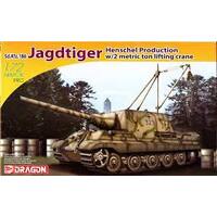 DRAGON 7345 SD.KFZ.186 JAGDTIGER HENSCHEL PRODUCTION WITH 2 METRIC TON LIFTING CRANE 1/72 SCALE PLASTIC MODEL KIT