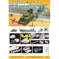 DRAGON 7516 LCM 3 LANDING CRAFT AND M4AI SHERMAN WITH DEEP WADING KIT 1/72 SCALE PLASTIC MODEL KIT