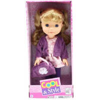 GIGO BABY DREAM COOL & STLYE TEENAGE 35.5CM DOLL WITH PURPLE JACKET AND HEDGEHOG BAG