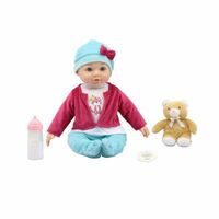 GIGO BABY DREAM NOSTALGIA SOFT AND HUGGABLE 43CM DOLL - DARK PINK AND GREEN