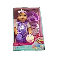 GIGO DREAM COLLECTION DRINK AND WET BABY PLAYSET WITH 12 INCH DOLL AND PURPLE UNICORN ROMPER