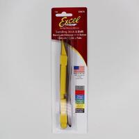 EXCEL 55725 YELLOW SANDING STICK WITH 2 BELTS 400 GRIT