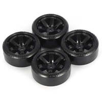 DRIFT WHEELS FOR 1/10 SCALE RC DRIFT CAR HARD PLASTIC TIRE BLACK 12MM HEX