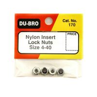 DU-BRO 170 NYLON INSERT LOCK NUTS 4-40 4 PACK